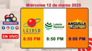 Lotería Nacional LEIDSA y Anguilla Lottery en Vivo  | Miércoles 12 de marzo 2025/ 8:55 P.M