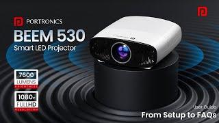 Portronics Beem 530 Projector  | Full HD, Android, Wireless Mirroring & Built-in Apps!