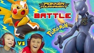 FGTEEV KIDS POKEMON BATTLE w/ SHADOW MEWTWO, CHARIZARD & More (Pokken Tournament Gameplay)