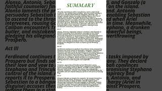 The Tempest by William Shakespeare | Summary #tempest #summary #shakespeare #literature