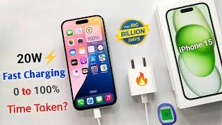 iPhone 15 Charging Test With 20w Fast Charger (0 to 100%) Flipkart Big Billion Day sale unit