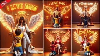 How To Create 3D Mom Dad Wings Name Images Video Editing | Bing ai | Bing image creator tutorial