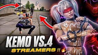 Can KEMO Beat 4 Streamers?! /// *Controls & Sensitivity?? | BGMI 