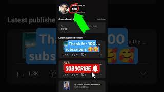 Thanks for 100 subscribers #top #facts