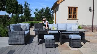 Extending Kingston Corner Dining Set by Maze Rattan | Gardenbox.co.uk