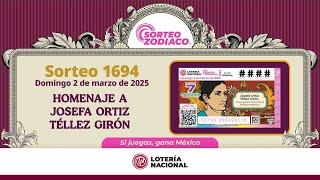 SORTEO ZODÍACO No. 1694: Homenaje a Josefa Ortiz Téllez.