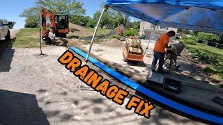 Every Time it Rains, the Street FLOODS this Driveway! Channel Drain Installation.