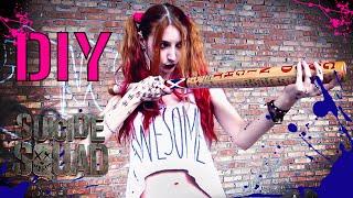 DIY: Harley Quinn baseball bat + tricks (ft.bro) | suicide squad