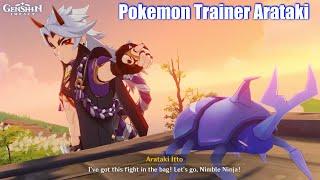 Genshin Impact - Arataki Itto Beetle Trainer Fight (Pokemon Parody)