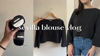 cozy knitting project vlog from start to finish | the sevilla blouse by petite knit