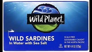 Wild Planet Wild Sardines in Water - Really Fresh Tasting - Review / Quick Overview. #seafood #food
