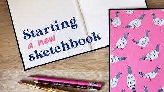 Starting a NEW sketchbook (Turn blank pages into end papers)