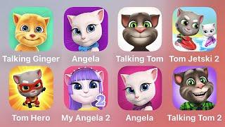 Talking Ginger, Angela, Talking Tom, TOm Jetski 2, Tom Hero, My Angela 2, My Angela, Talking Tom 2