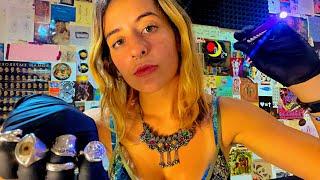 [ASMR] CHAOTIC TATTOO - examine, massage, clean, design, draw etc