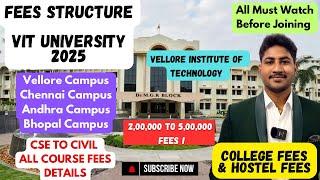 VIT University|2025 Fees Structure for Vellore Institute of Technology|Colleges,Hostel & Mess Fees