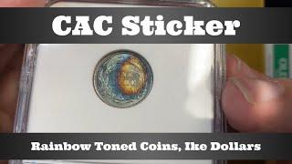 CAC Sticker Open Box - Rainbow Toned Coins, Eisenhower "Ike" Dollars