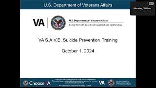 VA S.A.V.E Suicide Prevention Training 10.01.2024