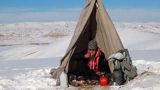 Solo camping in snow | I traveled the BaBa mountain in Afghanistan in -37°c