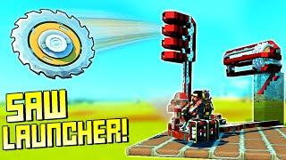 Over-Engineering an Automatic Sawblade Launcher! - Scrap Mechanic Gameplay