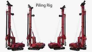 Piling Rig 3D model Turntable