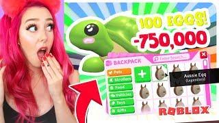 OPENING 100 AUSSIE EGGS (35,000 ROBUX)!! Adopt Me Roblox Egg Hatching