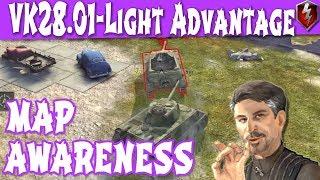 WOT Blitz - VK28.01 Light Tank Advantages - Map Awareness ||WOT Blitz||