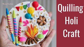 Quilling Holi Craft/ Quilled Holi Fridge Magnet