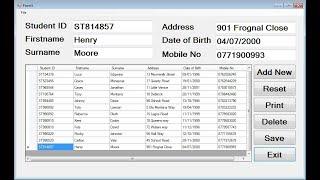 How to Add, Save, Print and Delete Data from DataGridView in C#