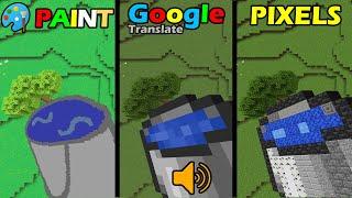 water bucket MLG as paint vs pixels vs google translate