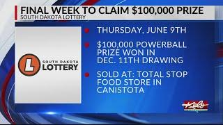 SD Lottery: Final week to claim $100,000 prize