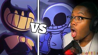 THIS FIGHT IS INSANE! | BENDY VS SANS INDIE CROSS ANIMATION REACTION