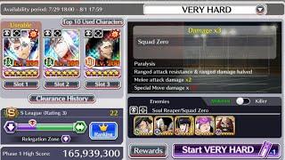 bleach brave souls  -  very hard guild quest  - melee squad zero killer