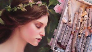 Fantasy portrait in soft pastel my painting process