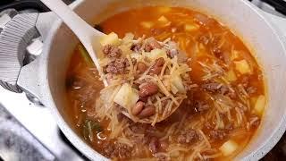 Fideo With Ground Beef and potatoes #subscribe Sopa de fideo con carne molida