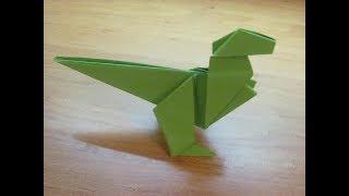 Динозавр из бумаги оригами. Бумажный динозавр. Paper dinosaur origami