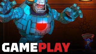 Mega Man 11 Demo Gameplay on Switch - Block Man Stage