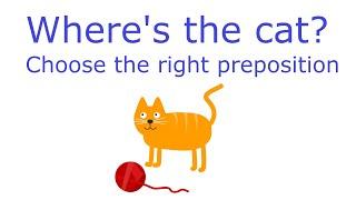 Prepositions of place quiz #1 / in on under over in front of behind next to between/ Learn English