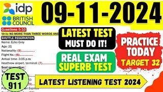 IELTS Listening Practice Test 2024 with Answers | 09.11.2024 | Test No - 911