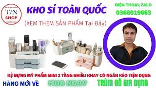 Kệ Đựng Mỹ Phẩm Mini 2 Tầng Nhiều Khay Có Ngăn Kéo Tiện Dụng Tiện Ích| Trùm đồ gia dụng