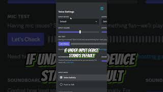 Fix Microphone Not Working on Discord #shorts