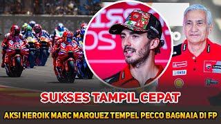 DUCATI BOSS SMILESMARC MARQUEZ'S SUCCESSFUL ACTION INTO THE TOP 3, LEADING FRANCESCO BAGNAIA