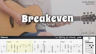 Breakeven - The Script | Fingerstyle Guitar | TAB + Chords + Lyrics