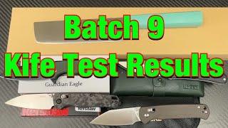 Batch 9 Test Results  CJRB AR-SFII , Kershaw Magnacut and more !   PMI & HRC results !