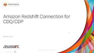 Amazon Redshift V2 Connection for CDQ/CDP