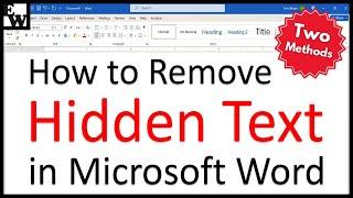 How to Remove Hidden Text in Microsoft Word