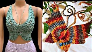 Butterfly crochet top / shelly butterfly crochet top