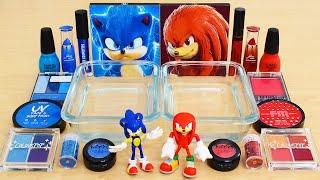 Sonic vs Knuckles  - Mixing Makeup Eyeshadow Into Slime ASMR