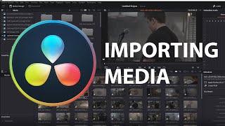 BASIC PROJECT SETTINGS and IMPORTING MEDIA in DAVINCI RESOLVE.  (Getting Started tutorial)