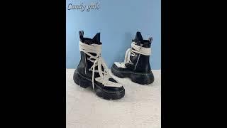 RO TELLARO MARTIN CROSS-LACE CHUNKY PLATFORM BOOTS  #shoes #heeledboots #kneehighboots #womensboots