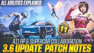 A11 Royale Pass Leaks | 3.6 Update Next Supercar Collab | Pubgm 3.6 Update All Abilities Explained